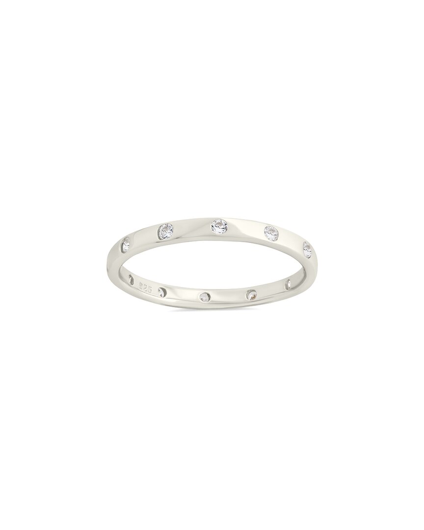Sterling Forever Silver Cz Mindy Studded Ring