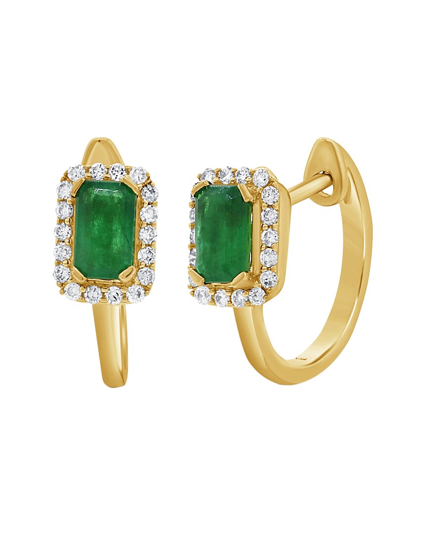 Sabrina Designs 14k 0.72 Ct. Tw. Diamond & Emerald Huggie Earrings