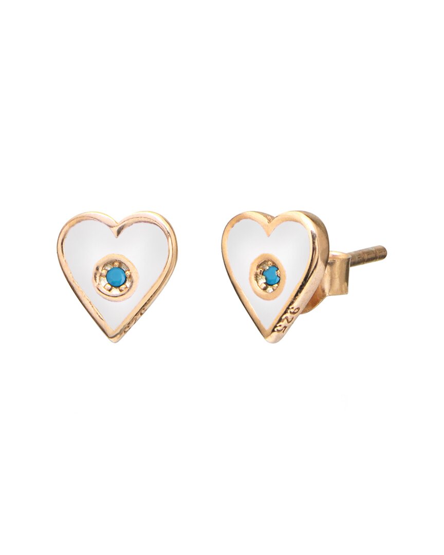 Gabi Rielle Color Forward 14k Vermeil Turquoise French Enamel Studs