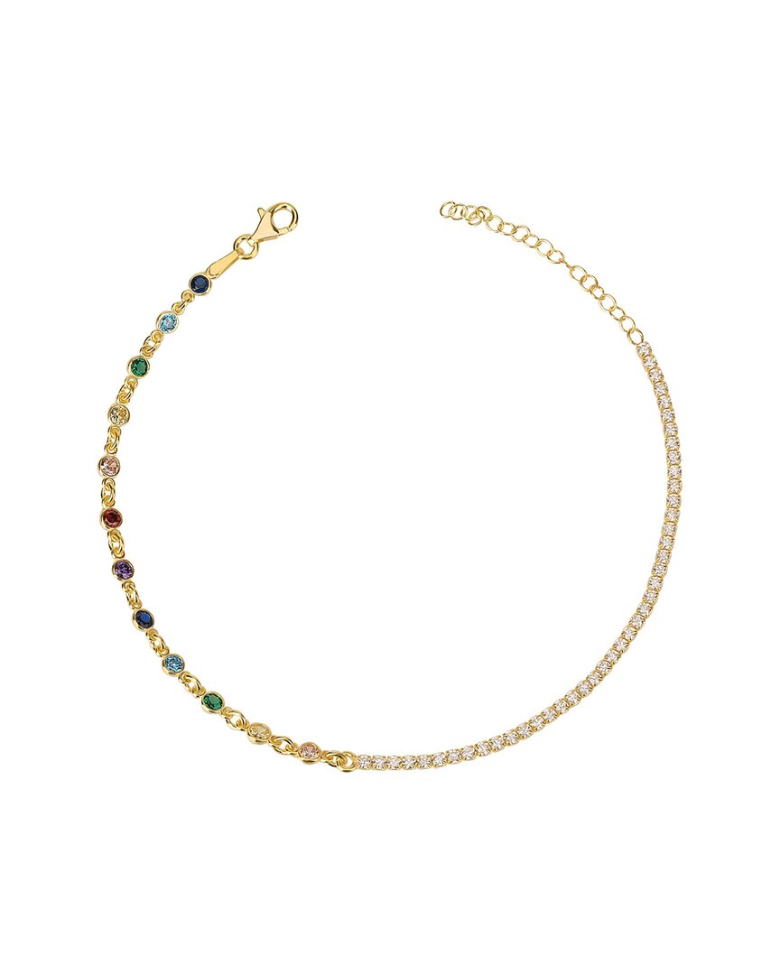 Gabi Rielle Color Forward 14k Vermeil Crystal Tennis Bracelet In Gold