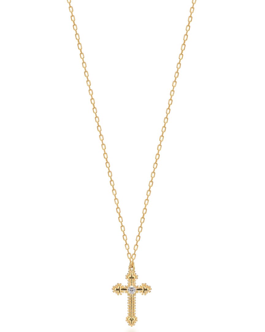 Gabi Rielle Color Forward 14k Vermeil Crystal Cross Necklace