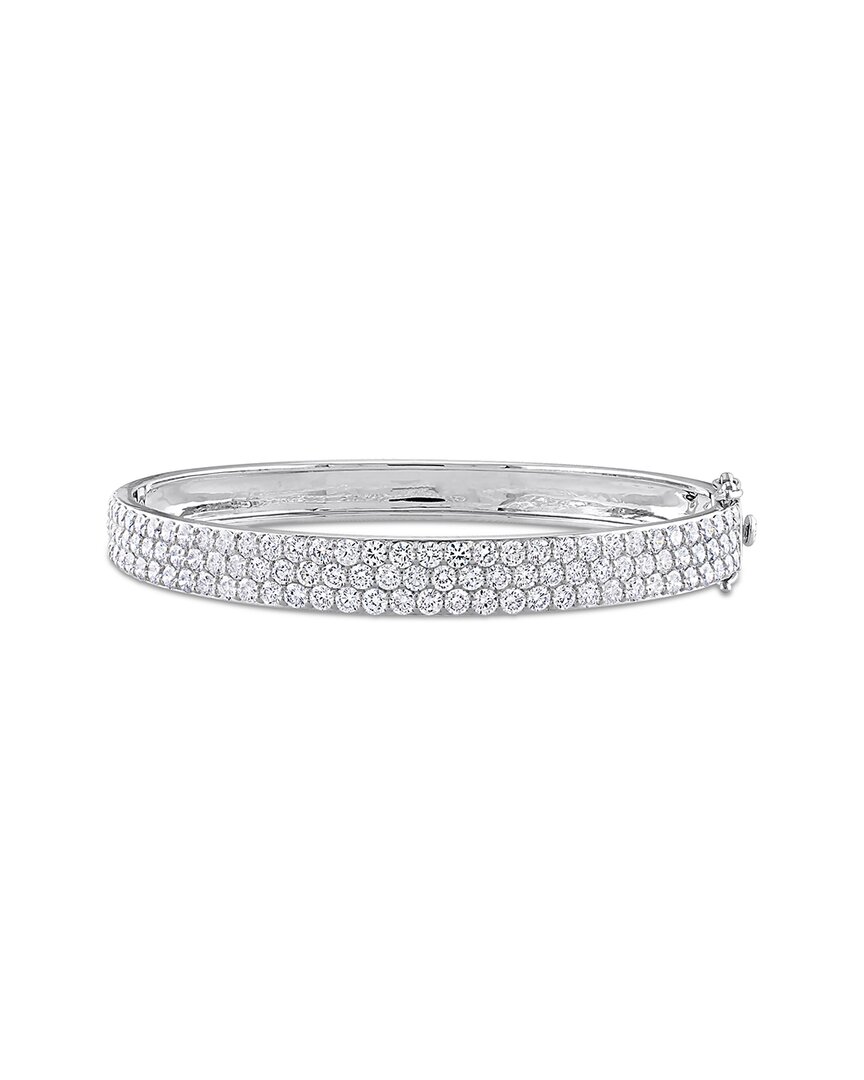 Lab Grown Diamonds 14k 5.76 Ct. Tw. Lab Grown Diamond Triple Row Bangle Bracelet In White