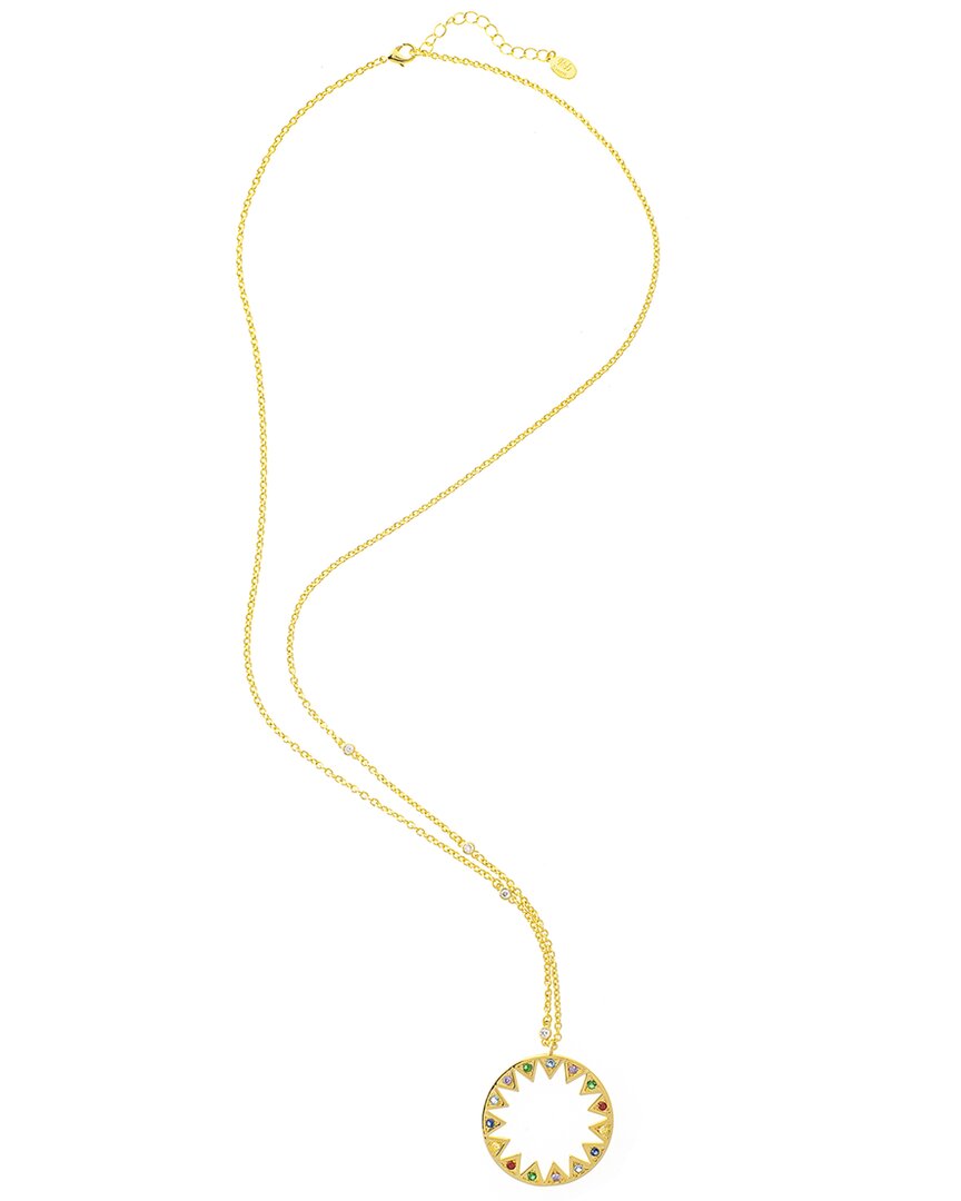 Rivka Friedman 18k Plated Crystal Pendant Necklace