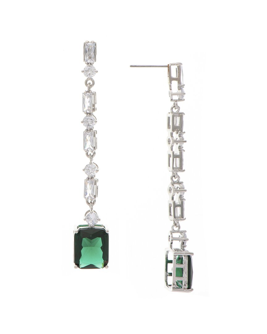 Rivka Friedman Rhodium Plated Cz & Crystal Earrings