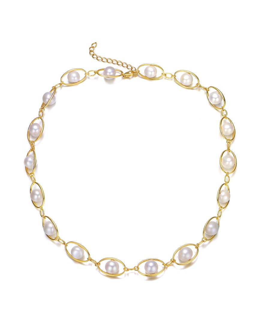 Genevive 14k Over Silver 9mm Freshwater Pearl Necklace