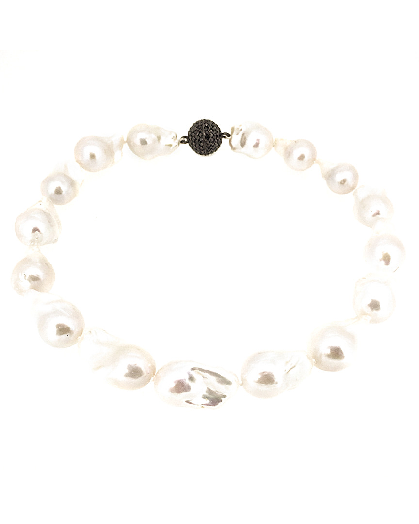 Shop Arthur Marder Fine Jewelry Silver Black Spinel & 16-23mm Pearl Necklace