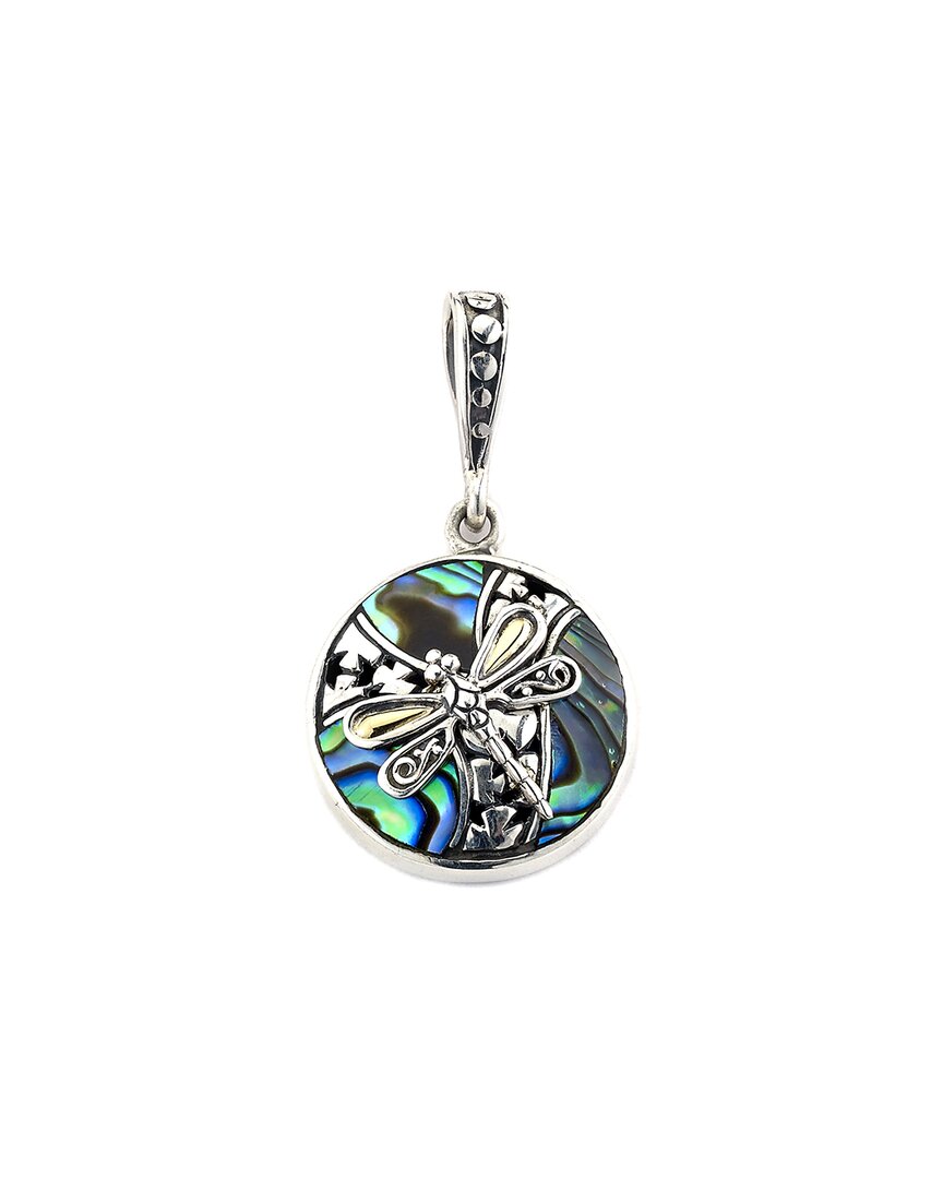 Samuel B. Silver Abalone Dragonfly Pendant