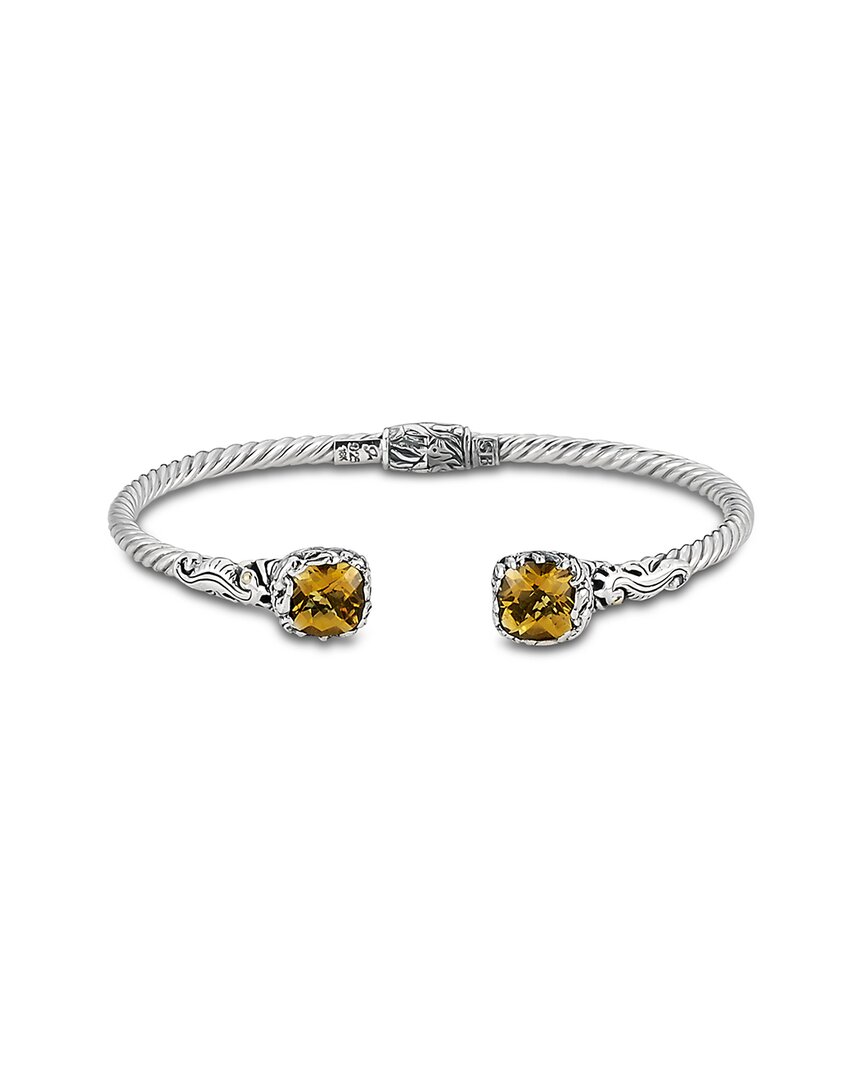 Samuel B. 18k & Silver 4.20 Ct. Tw. Citrine Seahorse Bangle Bracelet
