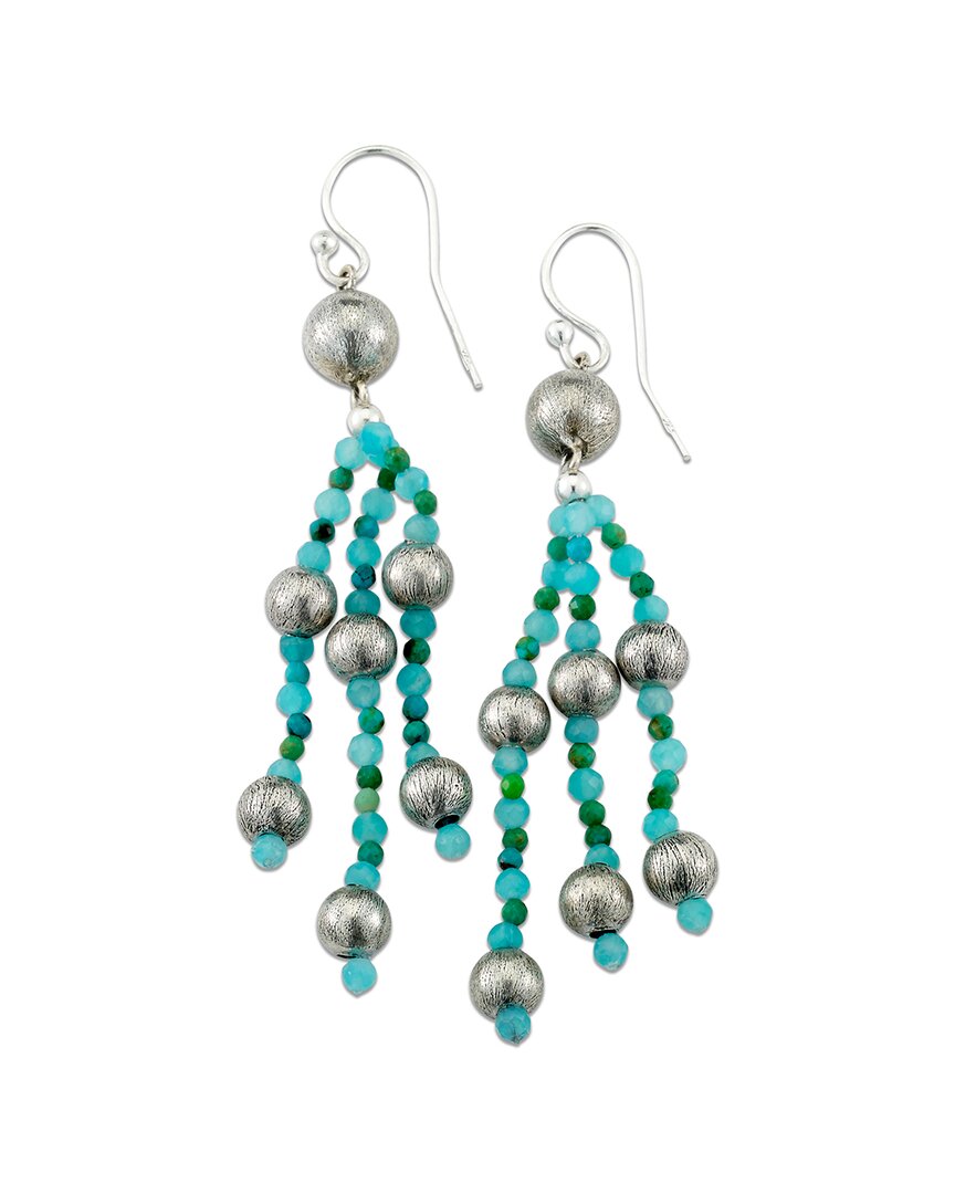 Samuel B. Sterling Silver Gem Bead Drop Earrings