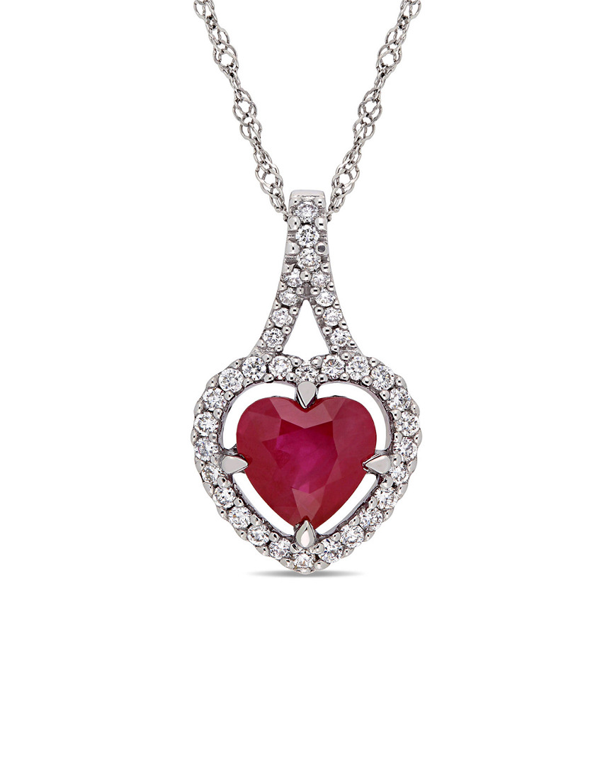 Rina Limor 14k 1.20 Ct. Tw. Diamond & Ruby Pendant Necklace
