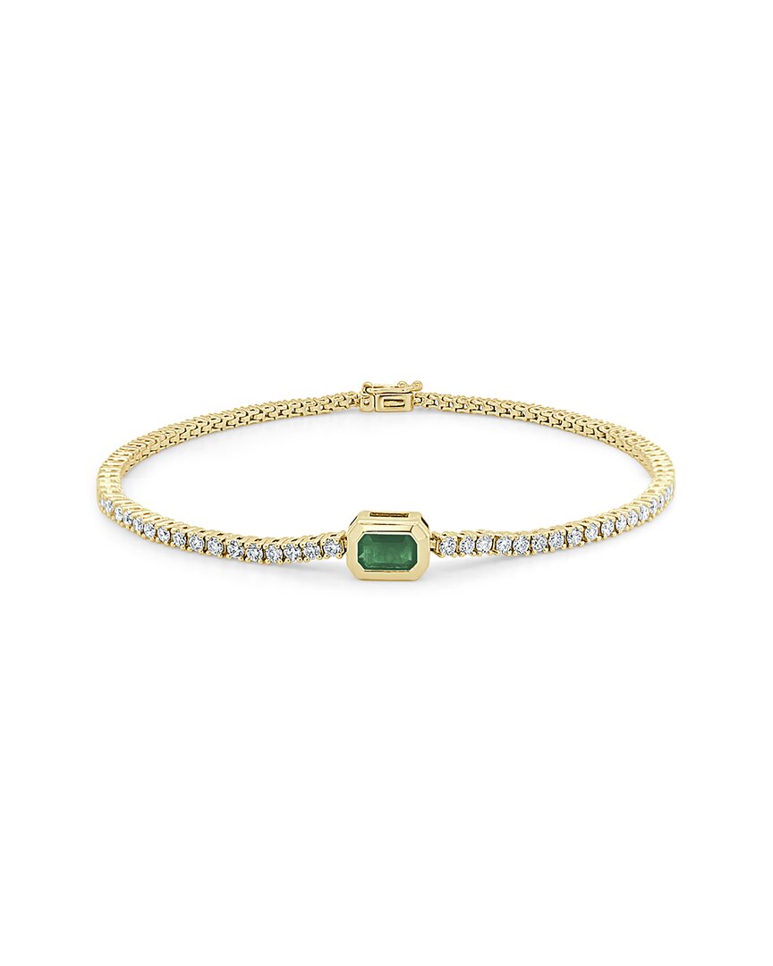 Sabrina Designs 14k 2.30 Ct. Tw. Diamond & Emerald Tennis Bracelet
