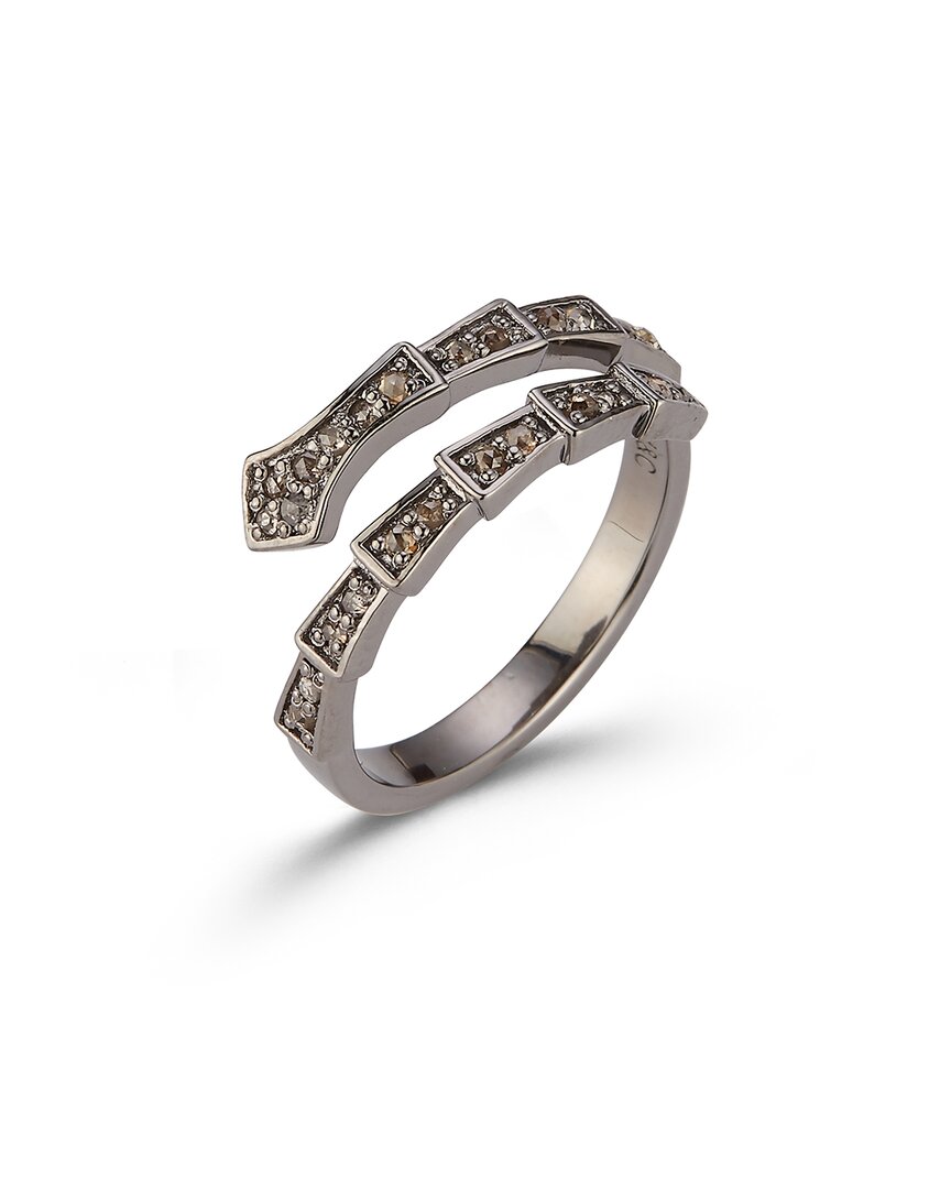 Banji Jewelry Silver 0.45 Ct. Tw. Diamond Snake Ring