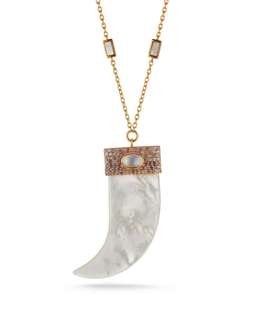Banji Jewelry 18k Over Silver Diamond Necklace