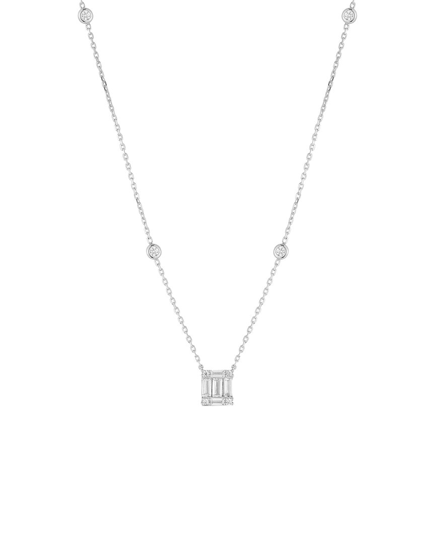 Sphera Milano Silver Cz Cluster Pendant Necklace