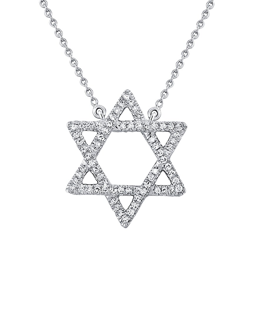 Sabrina Designs 14k 0.20 Ct. Tw. Diamond Star Of David Necklace