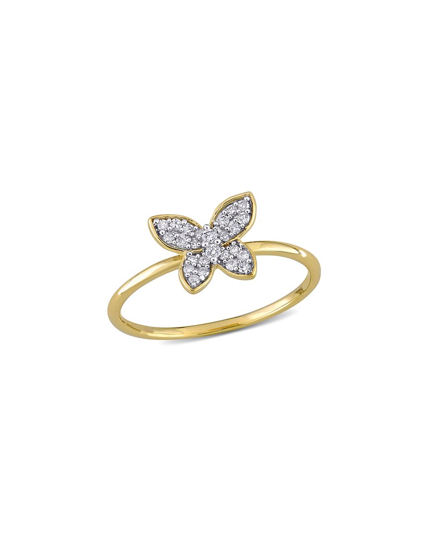 Rina Limor 10k 0.13 Ct. Tw. Diamond Butterfly Ring