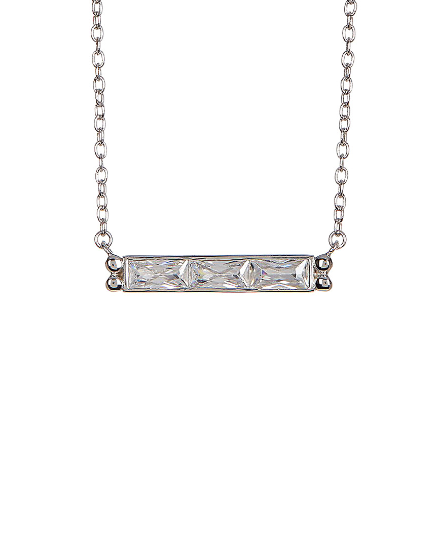 Sterling Forever Silver Cz Necklace In Metallic