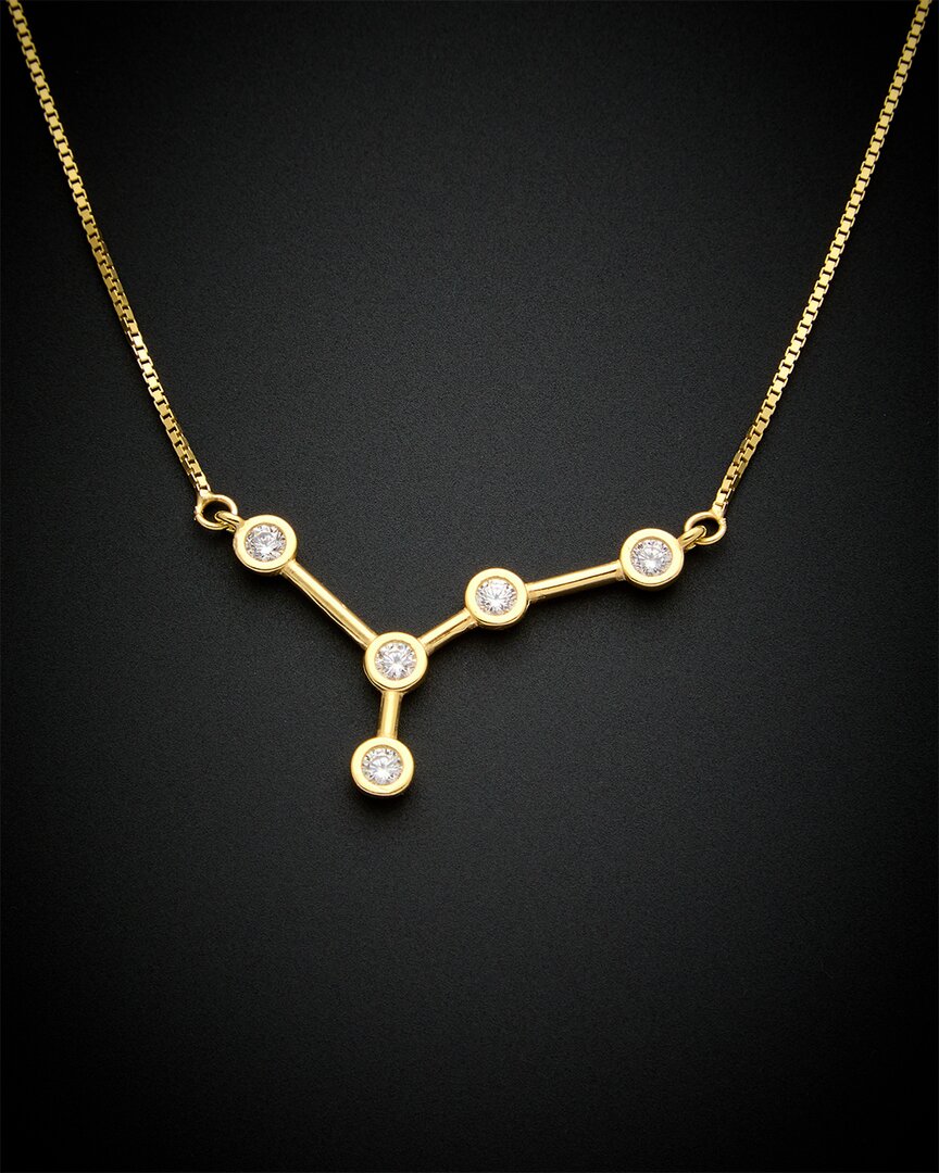 Italian Gold Over Silver 18k  1.00 Ct. Tw. Constellation Zodiac Necklace