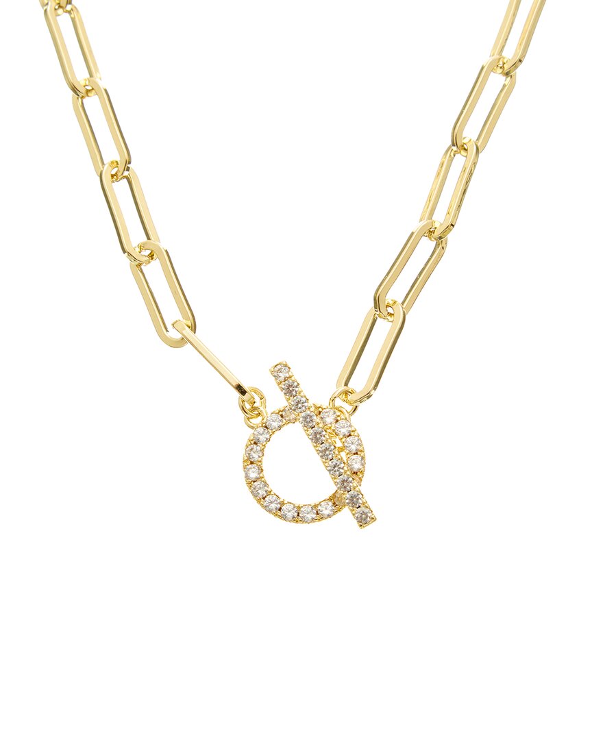 Juvell Cubic Zirconia Toggle Paper Clip Chain Necklace