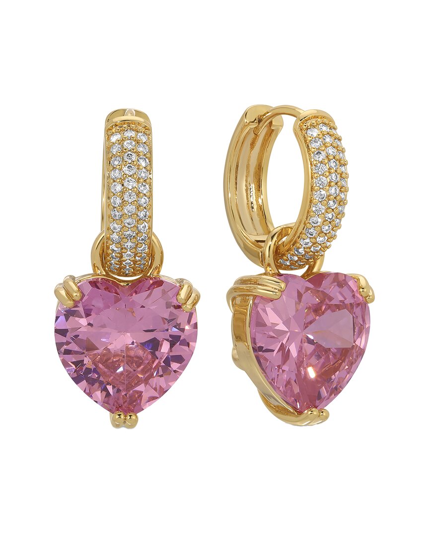 Eye Candy La Women's The Luxe Cora Goldtone & Cubic Zirconia Heart Huggie Earrings
