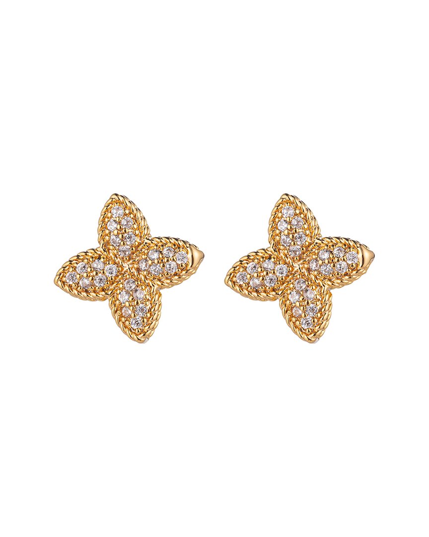 Eye Candy La Women's Luxe Sophia Goldtone & Cubic Zirconia Flower Stud Earrings
