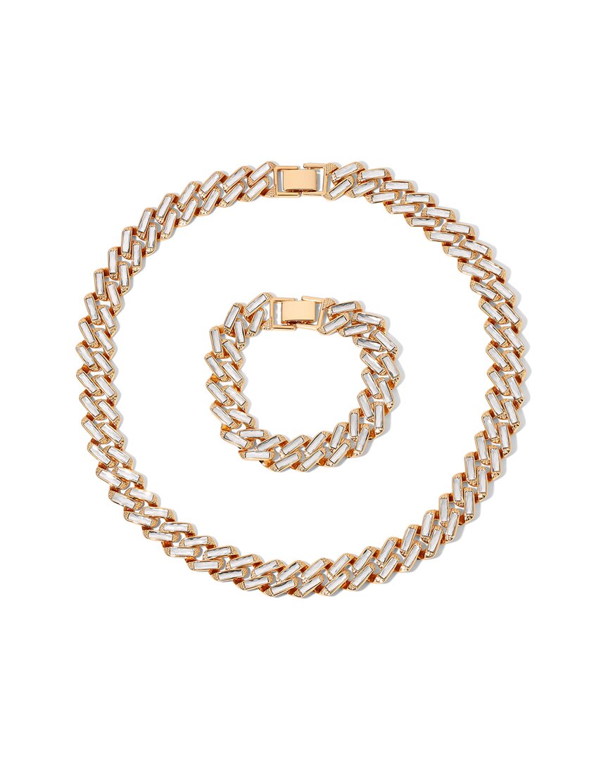 Eye Candy La Women's Lux Aya 2-piece Goldtone, Cubic Zirconia Chain Necklace & Bracelet Set