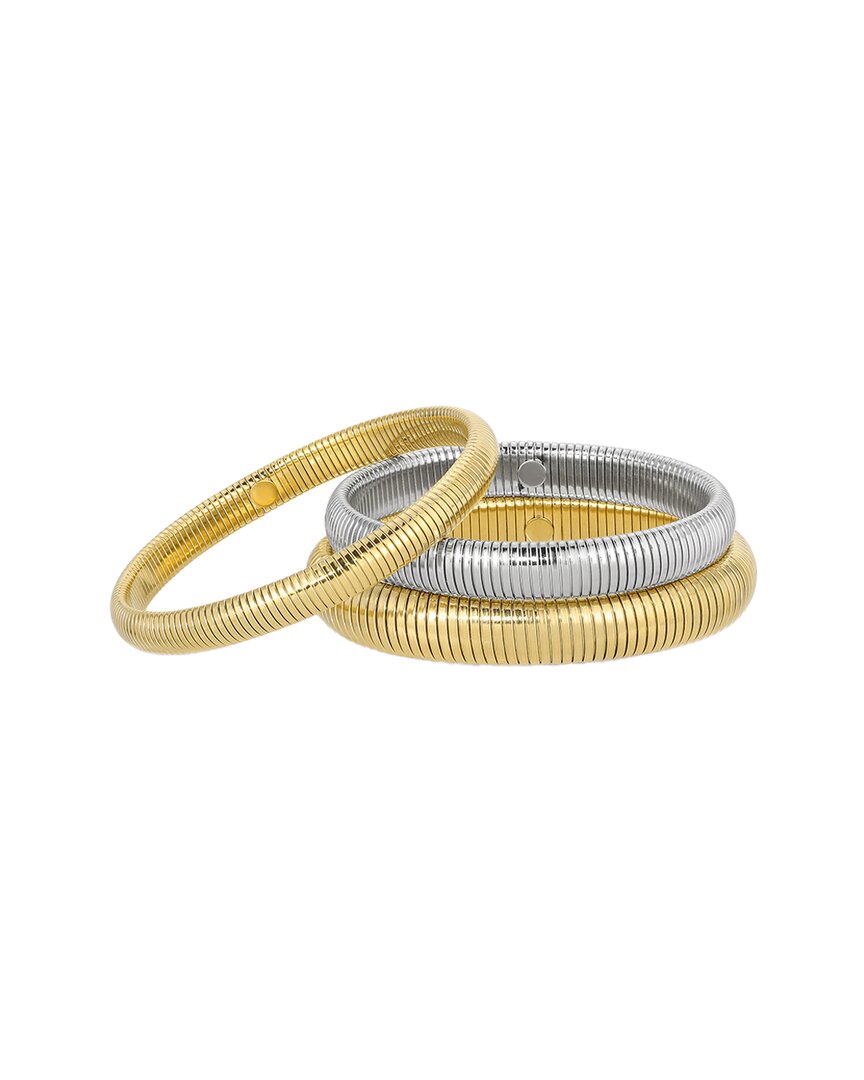 Eye Candy La Women's Luxe Daniela 2-piece Two Tone Bracelet Set