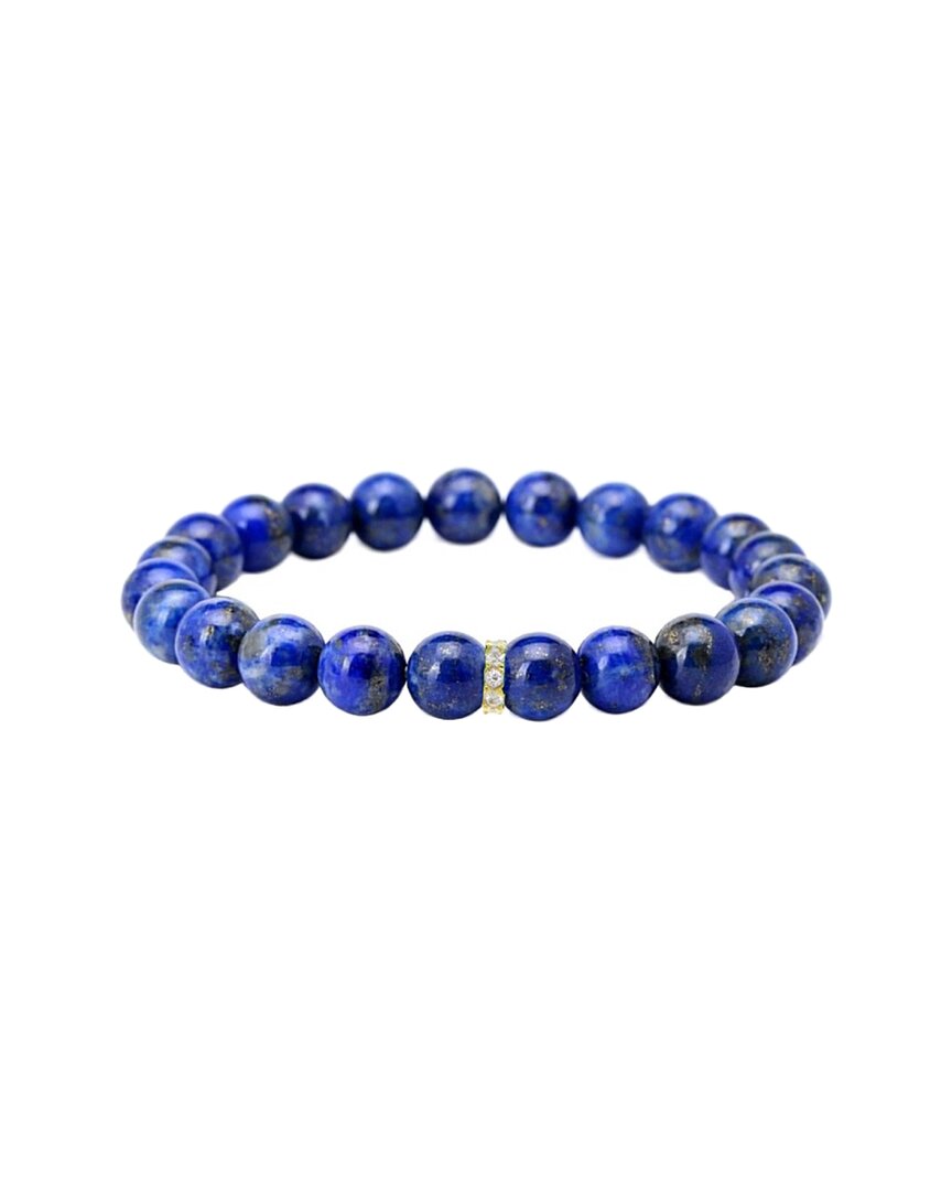 Liv Oliver 18k Plated Lapis Cz Bracelet In Blue