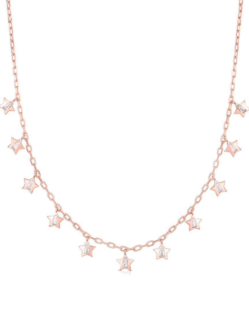 Sphera Milano 14k Rose Gold Vermeil Cz Star Charm Necklace