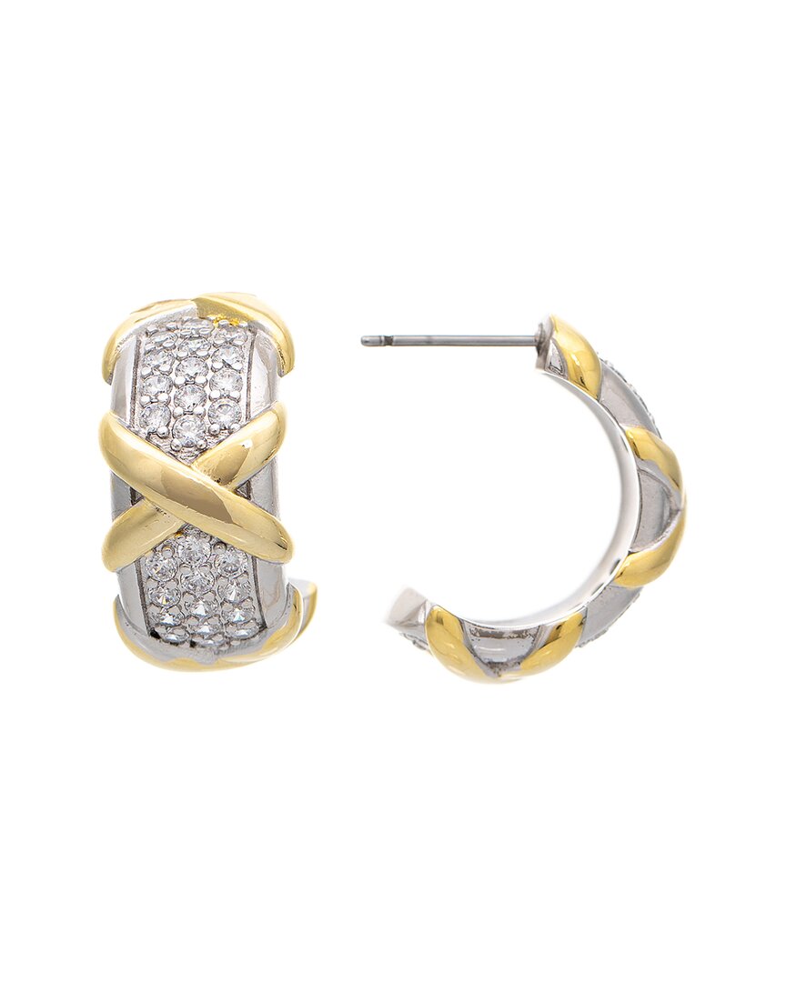 Rivka Friedman 18k Plated Cz Earrings In Metallic