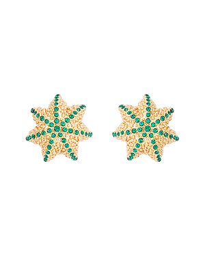 Oscar de la Renta Enamel Cactus Ball Earrings