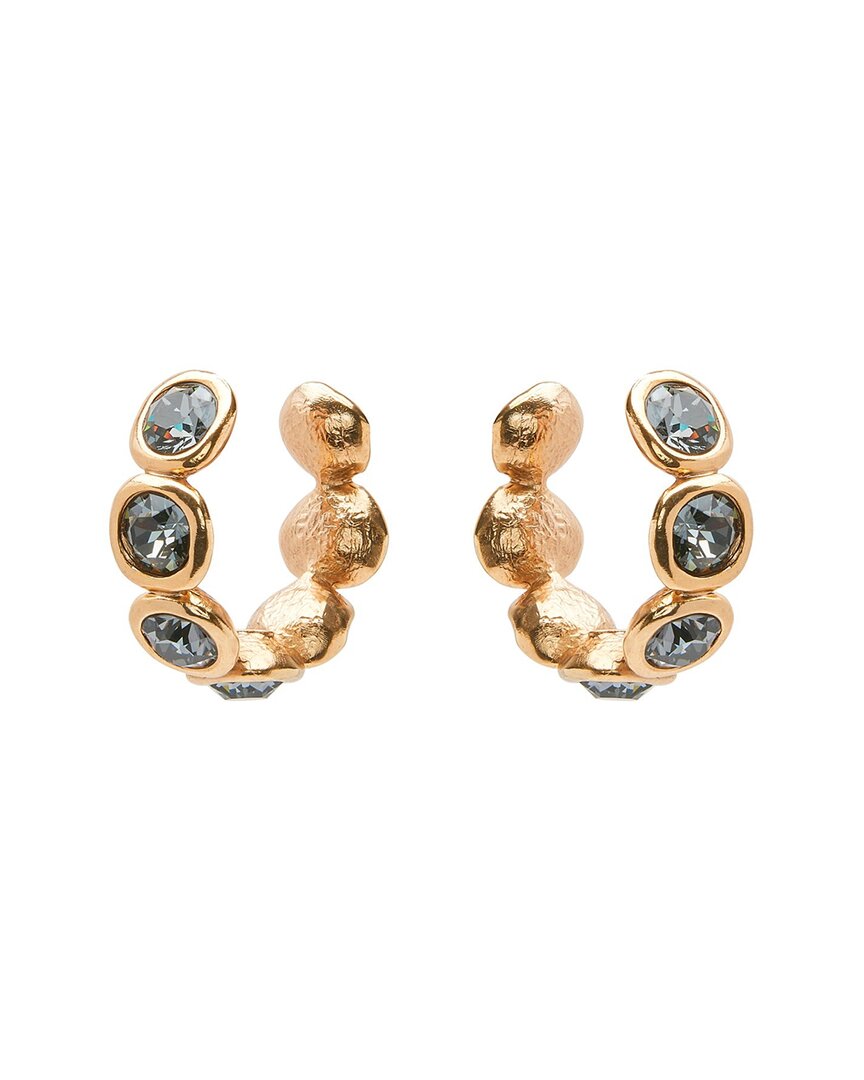Oscar De La Renta Round Stone Earrings