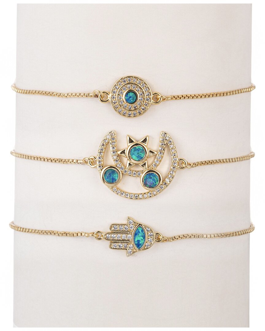 Eye Candy La The Luxe Collection Cz Eye & Hamsa Cuff Bracelet Set