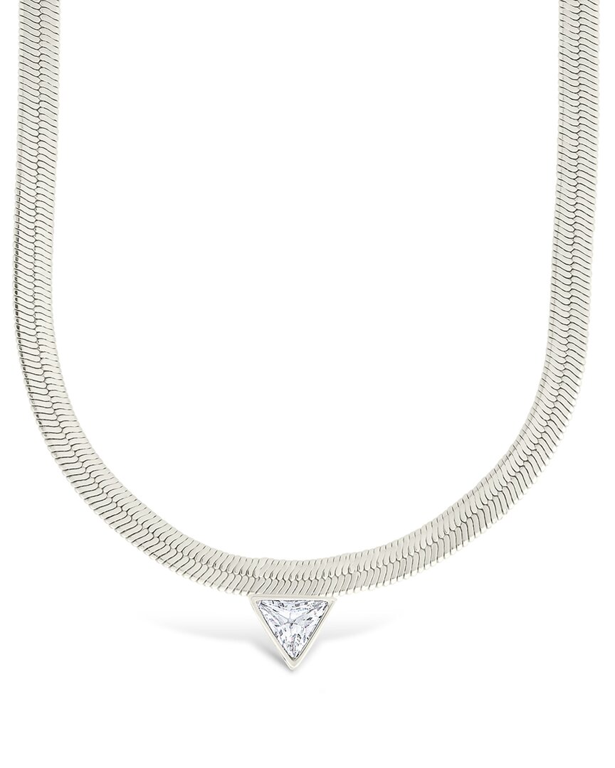 Sterling Forever Plated Cz Ruth Necklace