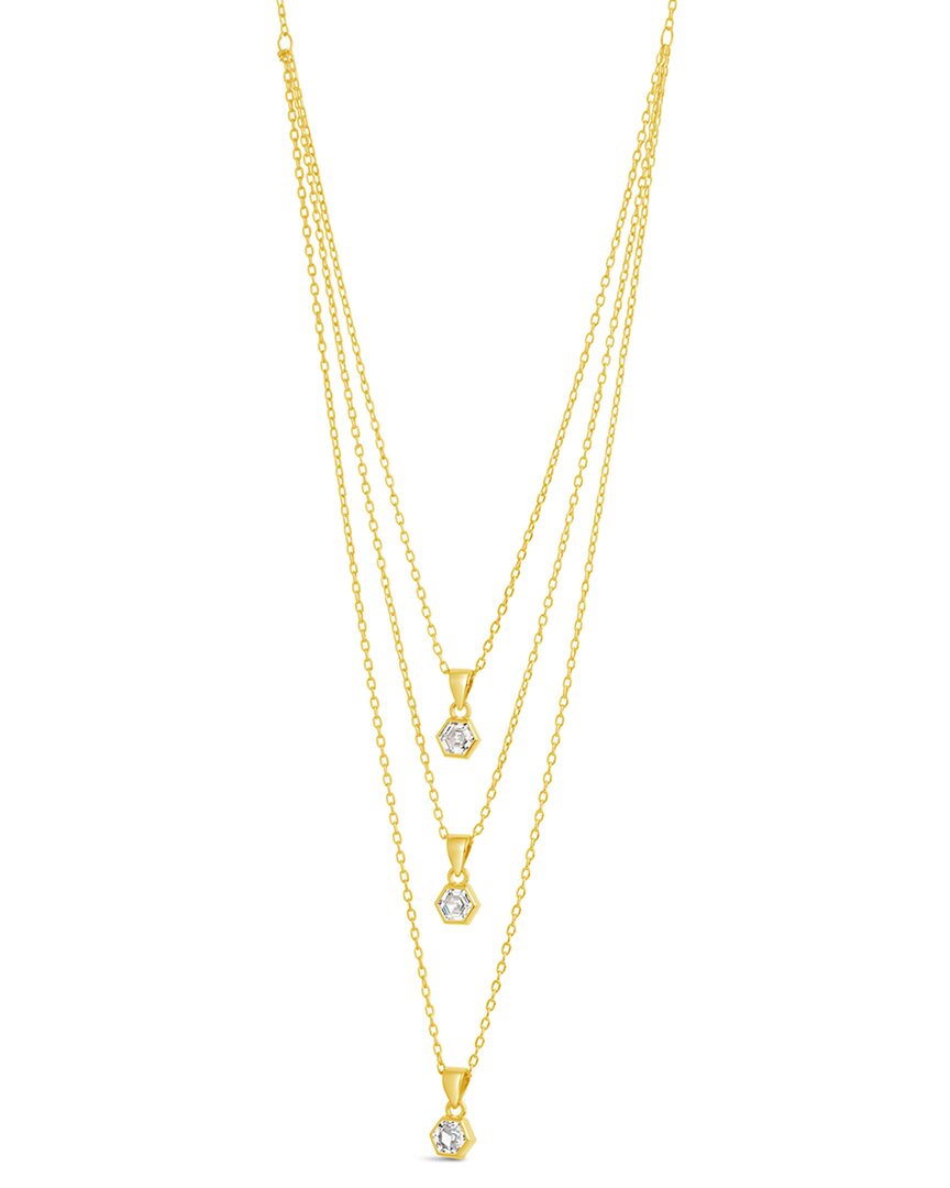 Sterling Forever Gia Cubic Zirconia Layered Pendant Necklace