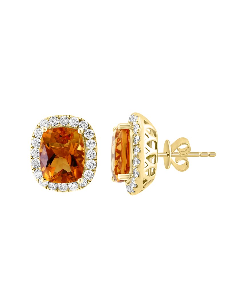 Effy Fine Jewelry 14K 6.83 ct. tw. Diamond & Citrine Earrings