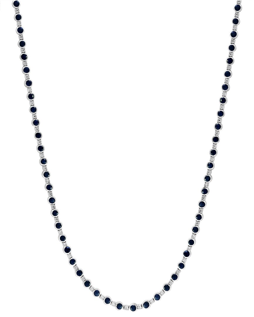 Effy Fine Jewelry Silver 8.79 ct. tw. Diamond & Sapphire Necklace