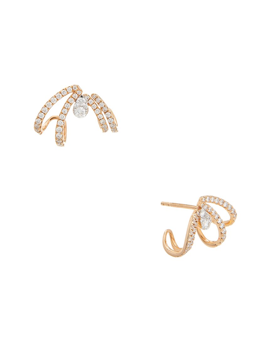 MAITRE DE DIAMANT MAITRE DE DIAMANT 18K ROSE GOLD 0.55 CT. TW. DIAMOND EARRINGS