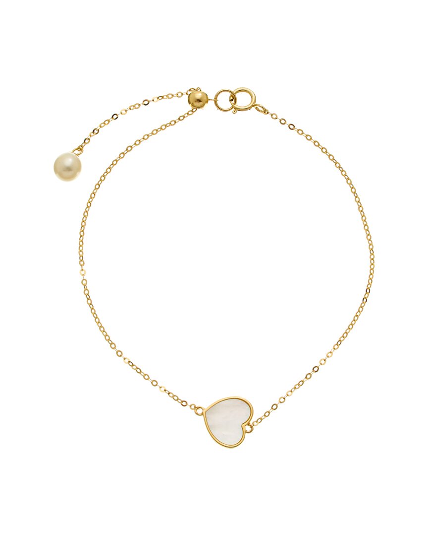 MAITRE DE DIAMANT MAITRE DE DIAMANT 18K 0.02 CT. TW. DIAMOND & PEARL BRACELET