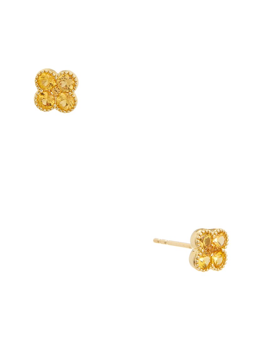 MAITRE DE DIAMANT MAITRE DE DIAMANT 18K 0.82 CT. TW. ORANGE SAPPHIRE EARRINGS