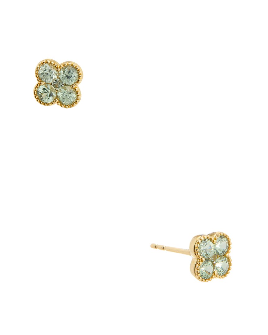 MAITRE DE DIAMANT MAITRE DE DIAMANT 18K 0.82 CT. TW. GREEN SAPPHIRE EARRINGS