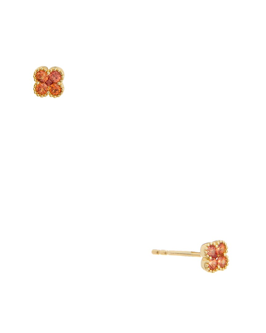 MAITRE DE DIAMANT MAITRE DE DIAMANT 18K 0.16 CT. TW. RED SAPPHIRE EARRINGS