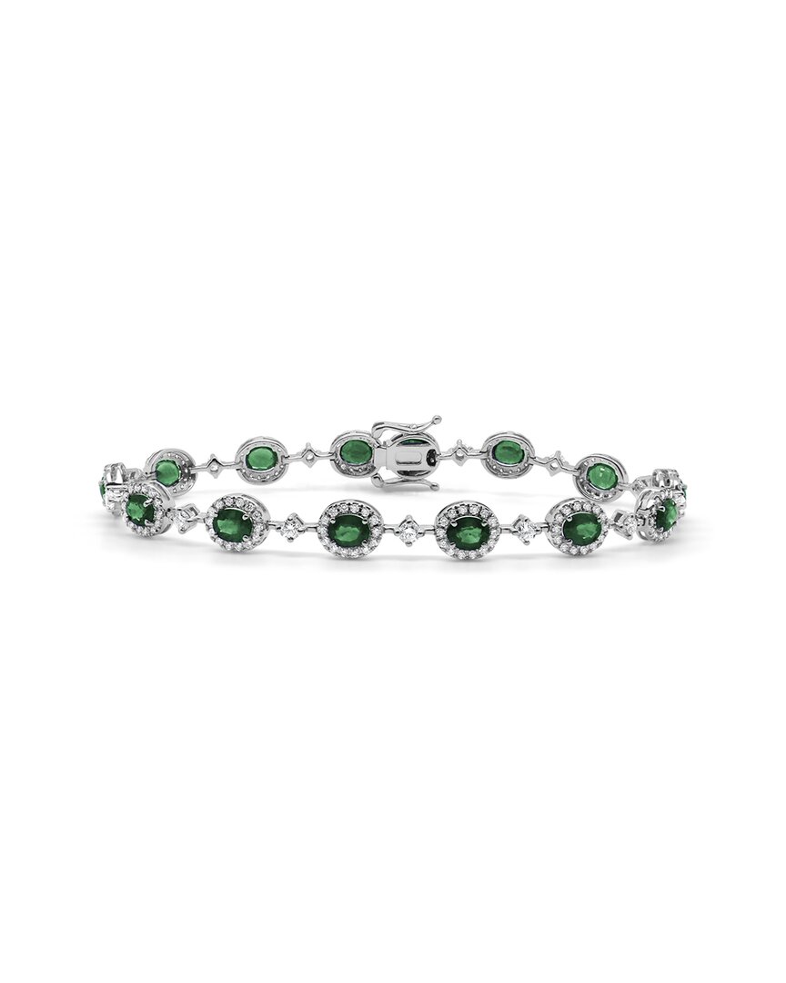 Sabrina Designs 14k 7.94 Ct. Tw. Diamond & Emerald Stackable Bracelet