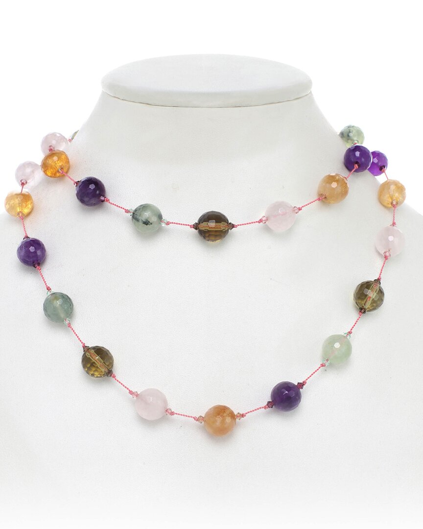 MARGO MORRISON MARGO MORRISON SILVER FACETED MULTI-STONE COMBINATION NECKLACE