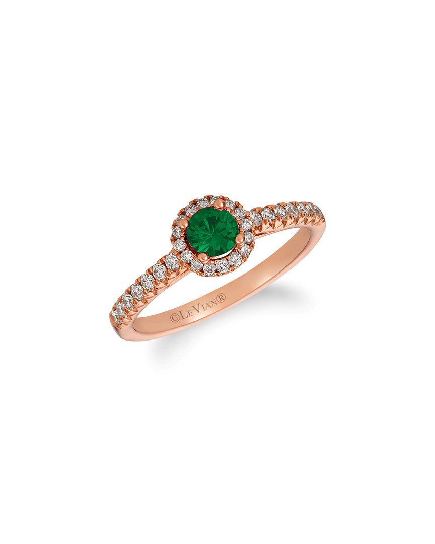 Le Vian 14k Strawberry Gold 0.58 Ct. Tw. Diamond & Costa Smeralda Emeralds Ring