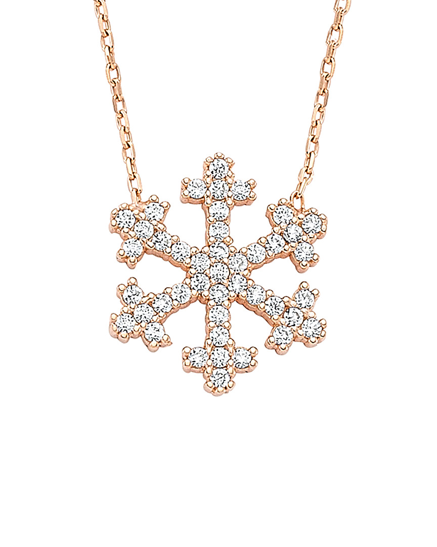 Amorium 18k Rose Gold Vermeil Cz Snow Flake Necklace