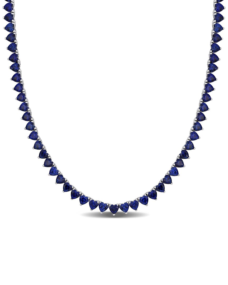 Rina Limor Silver 31.20 Ct. Tw. Lab-grown Sapphire Necklace