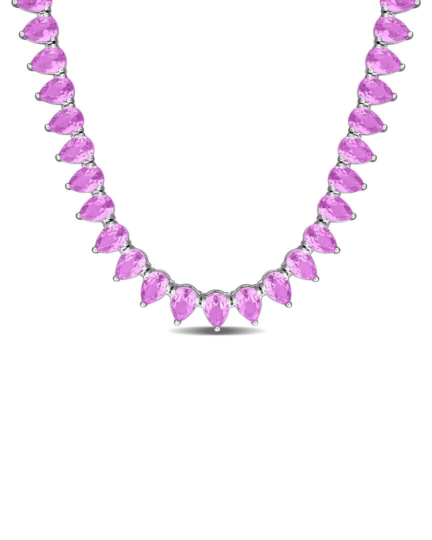 Rina Limor Silver 44.50 Ct. Tw. Lab-grown Sapphire Necklace