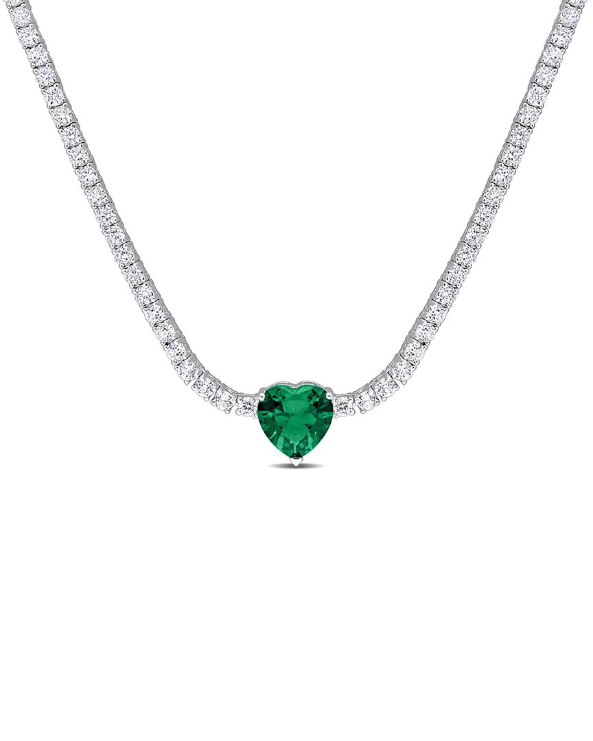 Rina Limor Silver 18.00 Ct. Tw. Lab-grown Cz Sapphire Necklace