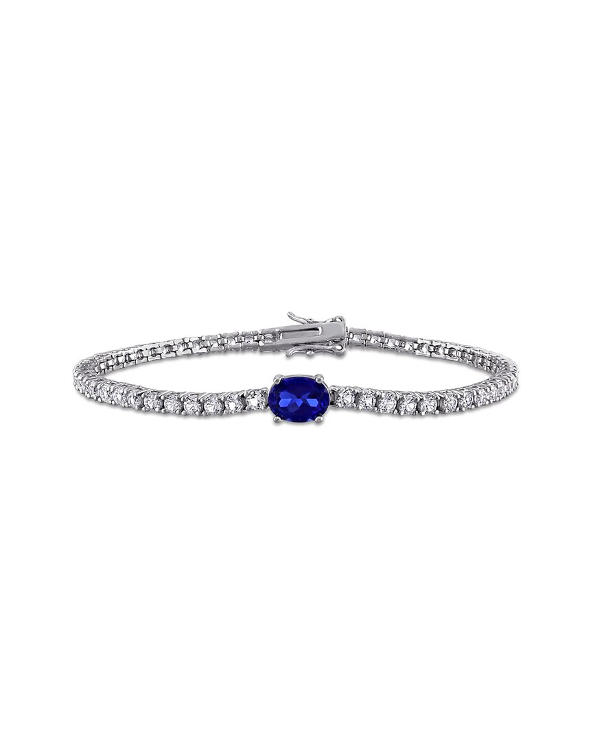 Rina Limor Silver 6.75 Ct. Tw. Lab-grown Sapphire Bracelet
